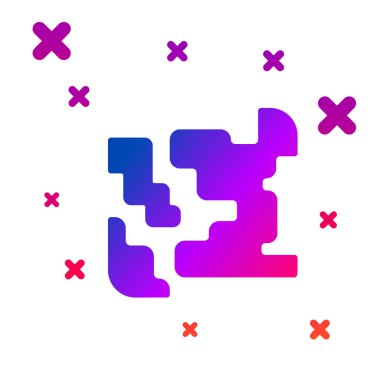 Beyaz arkaplanda izole edilmiş renkli gaz simgesi. Gazdaki maddenin durumunu değiştiriyor. Kademeli rastgele dinamik şekiller. Vektör.