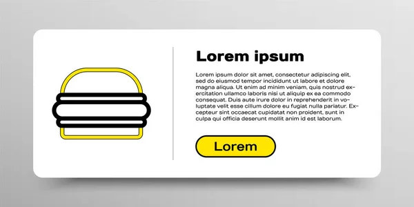 Çizgi Burger Simgesi Beyaz Arkaplanda Izole Edildi Hamburger Ikonu Çizburger — Stok Vektör