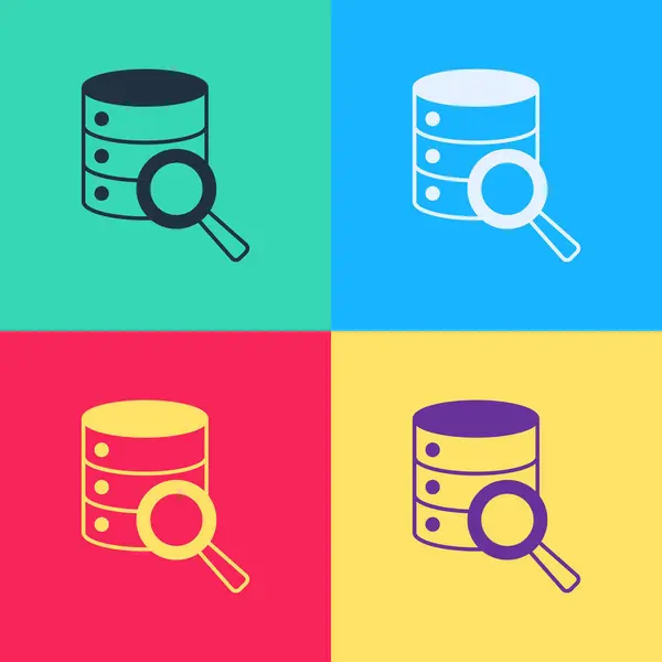 Pop Konst Server Data Web Hosting Ikonen Isolerad Färg Bakgrund — Stock vektor