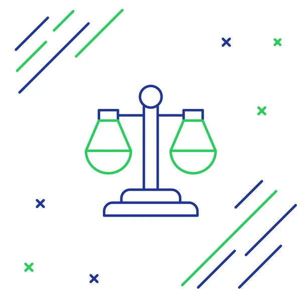 Лінійні Масштаби Значка Справедливості Ізольовані Білому Тлі Правовий Символ Суду — стоковий вектор