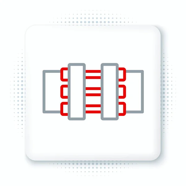 线业金属管和阀门图标隔离在白色背景上 五彩缤纷的概念 — 图库矢量图片
