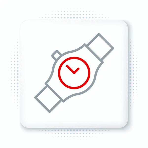 Line Wrist Icono Del Reloj Aislado Sobre Fondo Blanco Icono — Vector de stock