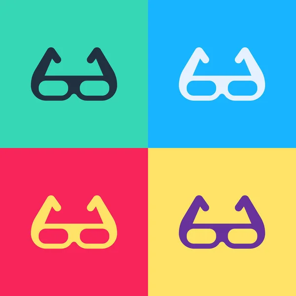 Pop Art Sport Cycling Sunglasses Icon Isolated Color Background Sport — Stock Vector