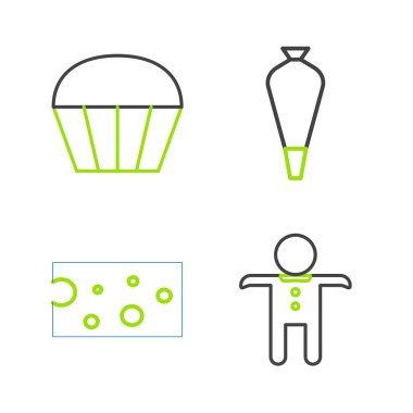 Pasta ve kek ikonu için bayram zencefilli kurabiye, peynir, hamur işi poşeti. Vektör