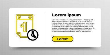 Çizgi Zaman yönetim simgesi beyaz arkaplanda izole edildi. Saat ve takvim işareti. Üretkenlik sembolü. Renkli taslak konsepti. Vektör