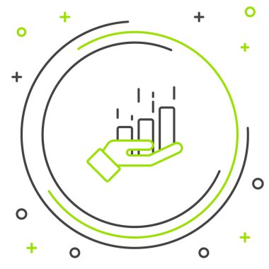 Çizgi Finansal Büyüme Simgesi beyaz arka planda izole edildi. Gelirleri arttırıyorum. Renkli taslak konsepti. Vektör