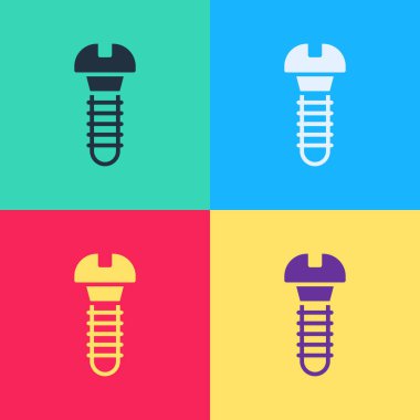 Pop Art Metalik vida simgesi renk arkaplanında izole. Vektör.