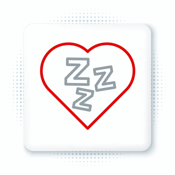 Line Sleepy Icon Isolated White Background Sleepy Zzz Black Talk — Stock Vector