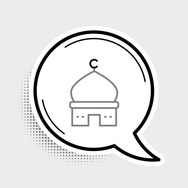 Zeile Muslimische Moschee Symbol Isoliert Auf Grauem Hintergrund Buntes Rahmenkonzept — Stockvektor