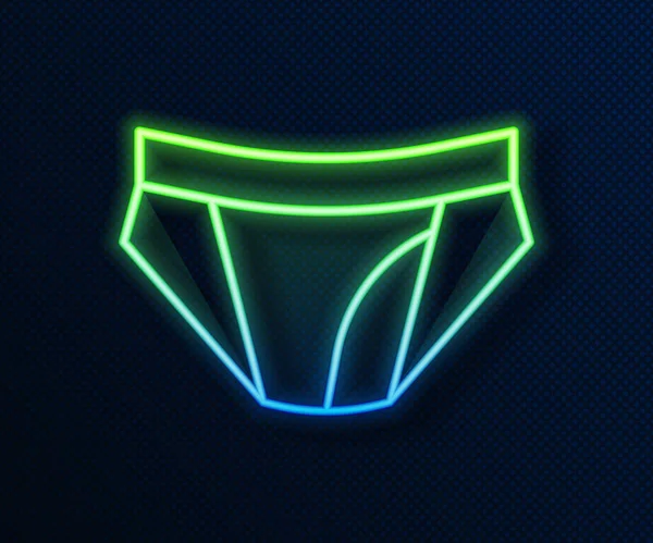 Glowing Neon Line Men Underpants Icon Isolated Blue Background Man — Stock Vector
