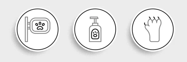 Çizgi Paw Baskısı Hayvan Tımarlama Şampuan Ikonu Vektör — Stok Vektör