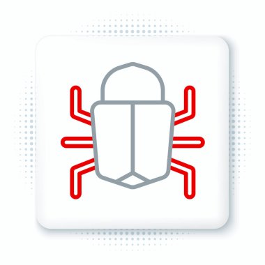 Çizgi Sistemi hata konsepti simgesi beyaz arkaplanda izole edildi. Kod hatası konsepti. Sistemde hata var. Böcek araması. Renkli taslak konsepti. Vektör