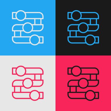 Grafik çizelgesi, çizelge, grafik, diyagram, bilgi grafiği, turta grafik simgesi renk arkaplanında izole. Vektör