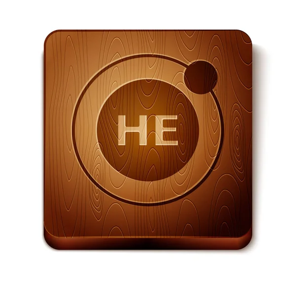 Braunes Helium Chemisches Element Symbol Isoliert Auf Weißem Hintergrund Helium — Stockvektor