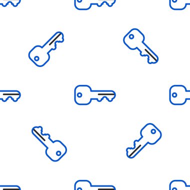 Line House anahtar simgesi beyaz arkaplanda izole edilmiş kusursuz desen. Renkli taslak konsepti. Vektör