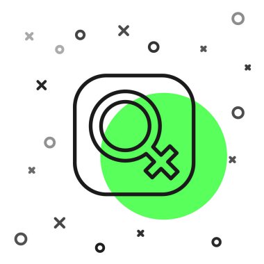 Beyaz arka planda siyah çizgi kadın cinsiyet simgesi izole edildi. Venüs sembolü. Bir kadın ya da organizmanın sembolü. Vektör