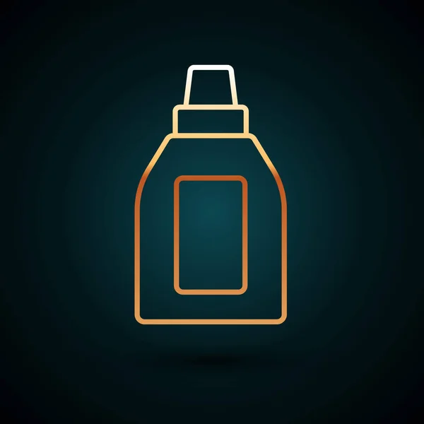 Línea Gold Botella Plástico Para Detergente Lavandería Lejía Líquido Lavavajillas — Vector de stock