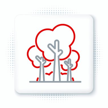 Çizgi Ağaçları simgesi beyaz arkaplanda izole edildi. Orman sembolü. Renkli taslak konsepti. Vektör.