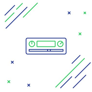 Çizgi Araba Ses simgesi beyaz arkaplanda izole edildi. Radyo arabasının ses simgesiyim. Renkli taslak konsepti. Vektör