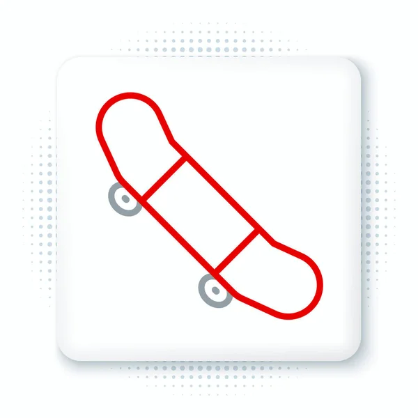 Línea Skateboard Truco Icono Aislado Sobre Fondo Blanco Deporte Extremo — Vector de stock