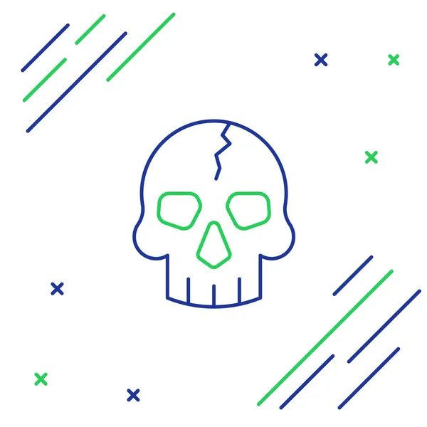 Line Skull Symbol Isoliert Auf Weißem Hintergrund Piratenkapitän Frohe Halloween — Stockvektor