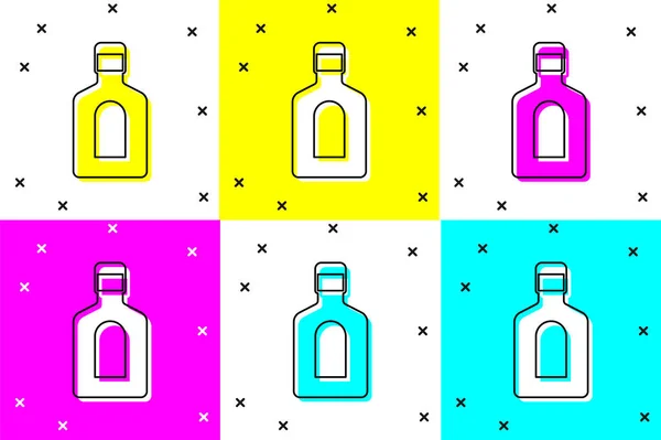 Set Bottle Shampoo Icon Isolated Color Background Vector — Stock Vector