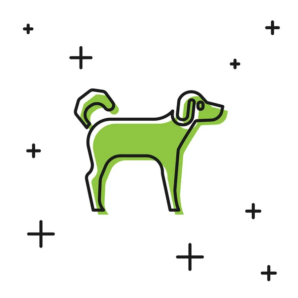 Ícone Black Dog Isolado Fundo Branco Vetor —  Vetores de Stock