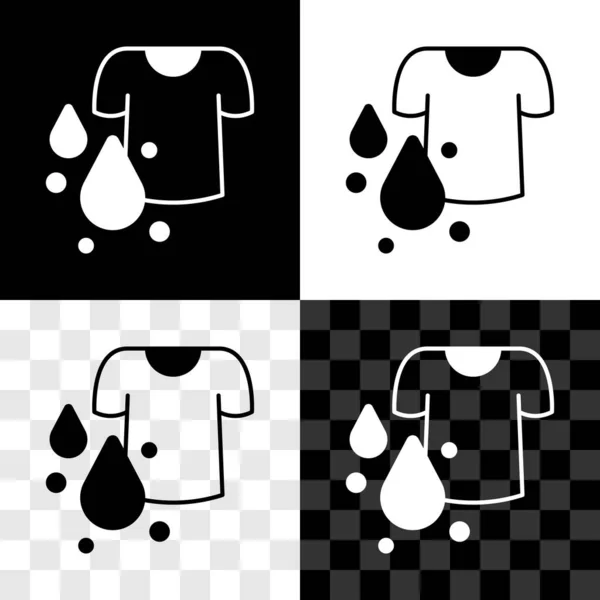 Set Dirty Shirt Symbol Isoliert Auf Schwarz Weißem Transparentem Hintergrund — Stockvektor