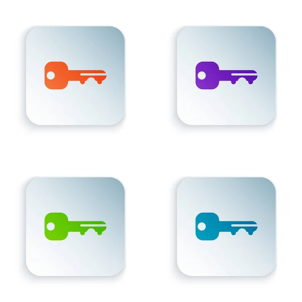 Ikona Klíče Color House Izolované Bílém Pozadí Nastavit Barevné Ikony — Stockový vektor