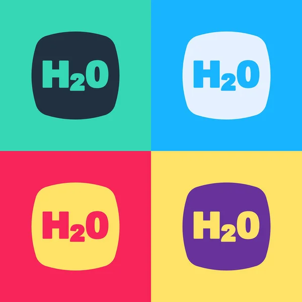 ポップアート水のための化学式は 色の背景に隔離されたH2O形のアイコンをドロップします ベクトル — ストックベクタ