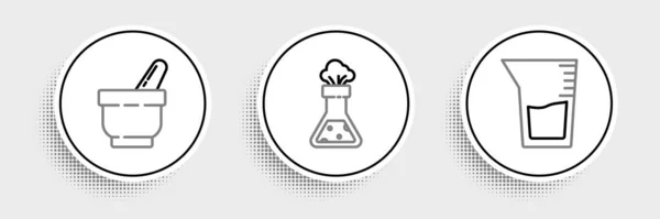 Установка Линии Лабораторная Посуда Мензурка Раствор Пестицид Пробирка Колбы Химической — стоковый вектор