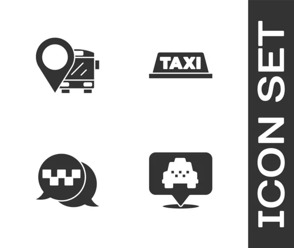 Establecer Ubicación Con Taxi Autobús Servicio Telefónico Llamadas Taxi Icono — Archivo Imágenes Vectoriales