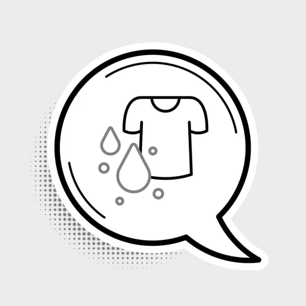 Line Dirty Shirt Icon Isolated Grey Background Colorful Outline Concept — Διανυσματικό Αρχείο