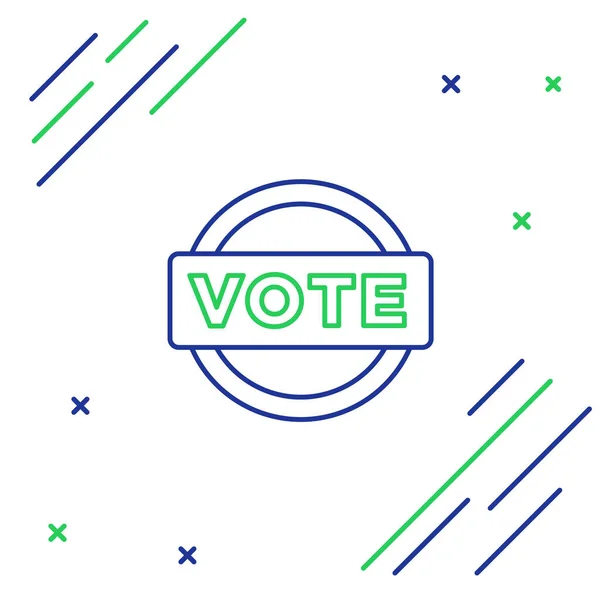 Ligne Icône Vote Isolé Sur Fond Blanc Concept Contour Coloré — Image vectorielle