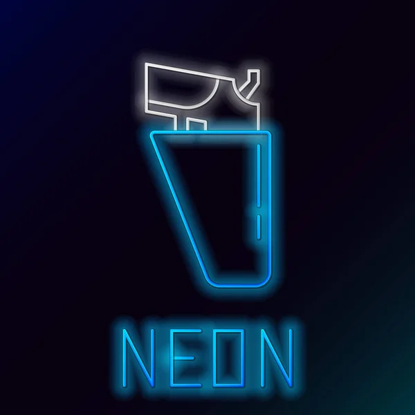 Leuchtende Neon Line Revolverpistole Holster Symbol Isoliert Auf Schwarzem Hintergrund — Stockvektor