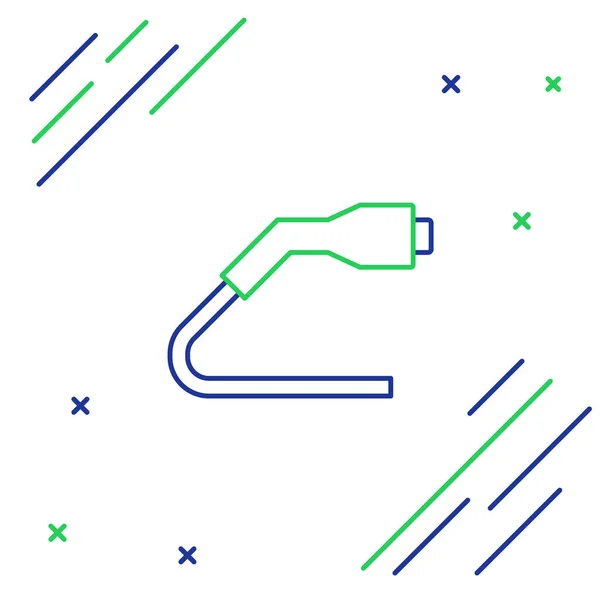 Ligne Icône Charge Fiche Câble Électrique Isolé Sur Fond Blanc — Image vectorielle