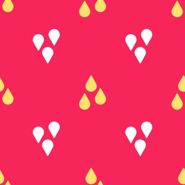 Sarı su damlası simgesi kırmızı zeminde izole edilmiş. Vektör.