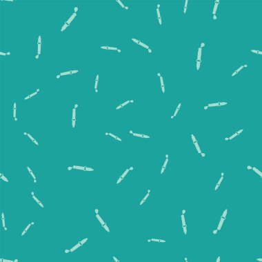 Yeşil Pipette simgesi yeşil arkaplanda izole edilmiş kusursuz desen. Tıbbi elementler, kimya laboratuarı ekipmanları. Damlalı boru. Tıp sembolü. Vektör