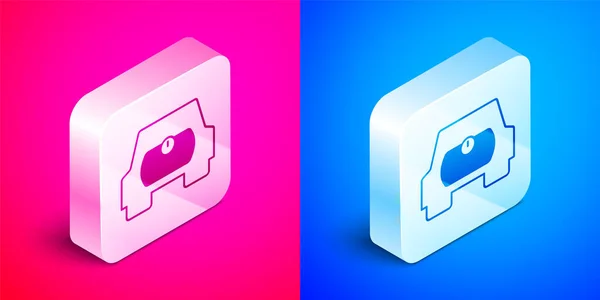 Isometric Gas Tank Vehicle Icon Isolated Pink Blue Background Gas — Stock Vector