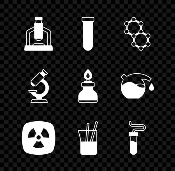 Ορισμός Μικροσκόπιο Σωλήνα Δοκιμής Molecule Radioactive Laboratory Glassware Και Αλκοόλ — Διανυσματικό Αρχείο