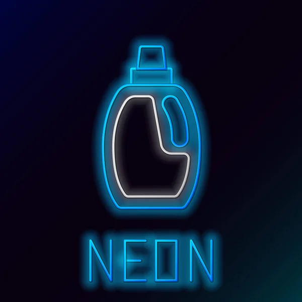 Glödande Neon Line Plastflaska För Tvättmedel Blekmedel Diskmedel Eller Annan — Stock vektor