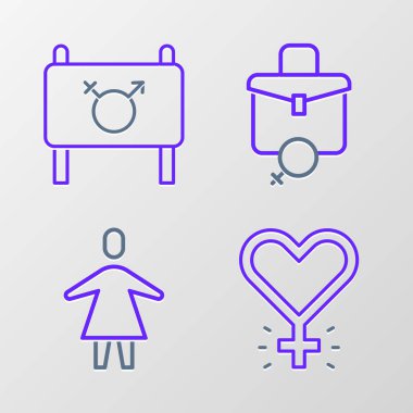 Feminizm, Kadın, Kadın ve Feminist aktivist ikonu için çalış. Vektör