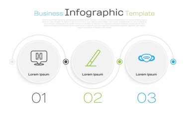 Hat yeri hastanesi, cerrahi neşter ve tıbbi koruyucu maske. Ticari bilgi şablonu. Vektör