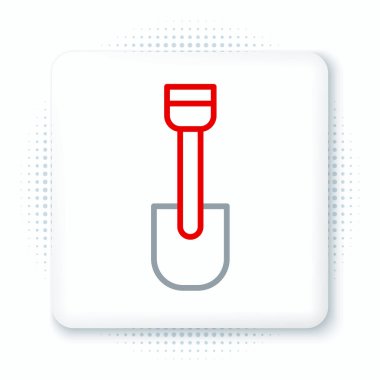 Çizgi Kürek oyuncak simgesi beyaz arkaplanda izole edildi. Renkli taslak konsepti. Vektör.