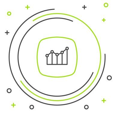 Çizgi Finansal Büyüme Simgesi beyaz arka planda izole edildi. Gelirleri arttırıyorum. Renkli taslak konsepti. Vektör.