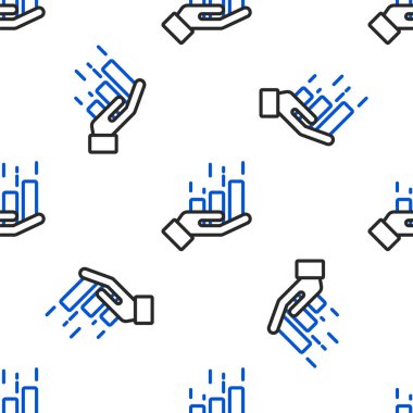 Çizgi Finansal büyüme ikonu beyaz arka planda izole edilmiş pürüzsüz desen. Gelirleri arttırıyorum. Renkli taslak konsepti. Vektör.