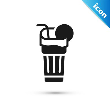 Gri Taze smoothie simgesi beyaz arkaplanda izole edildi. Vektör.
