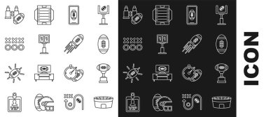 Futbol stadyumu ödül kupası ve Amerikan futbolu akıllı telefonu ekranda spor mekanik skor tabelasında Dürbün ve simge stratejisi konseptini gösteriyor. Vektör.