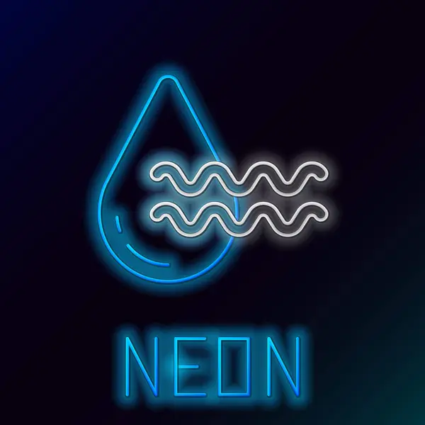 Zářící Neonová Čára Recyklujte Čistou Ikonu Aqua Izolovanou Černém Pozadí — Stockový vektor