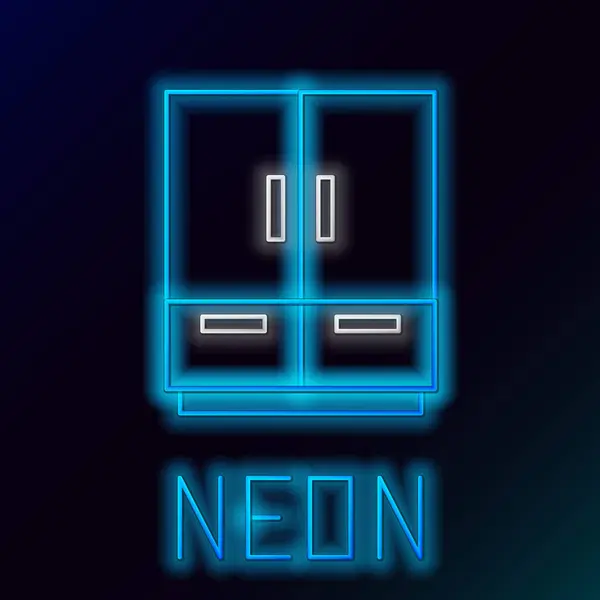 Gloeiende Neon Lijn Kledingkast Pictogram Geïsoleerd Zwarte Achtergrond Kleurrijk Concept — Stockvector